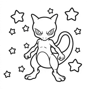Dibujo de Mewtwo Oscuro para Colorear