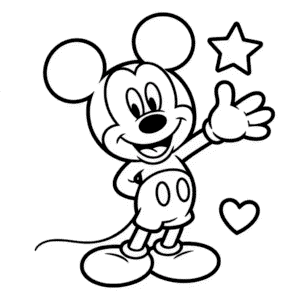 Dibujo de Mickey Mouse Fácil para Colorear