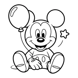 Dibujo de Mickey Mouse Lindo para Colorear