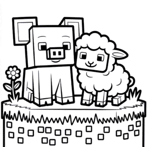 Dibujo de Minecraft Adorable para Colorear