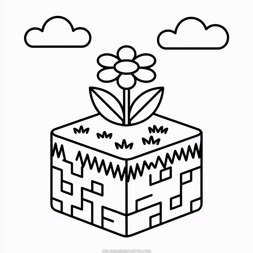 Dibujo de Minecraft Fácil para Colorear