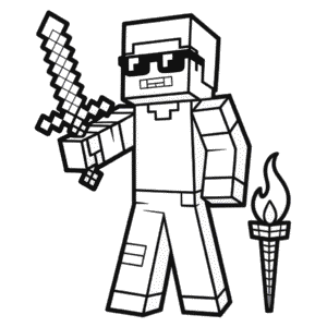 Dibujo de Minecraft Genial para Colorear