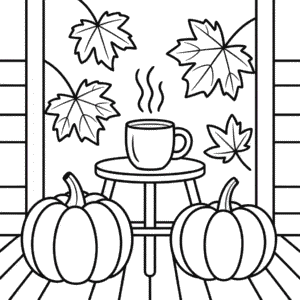 Dibujo de Otoño Adulto para Colorear