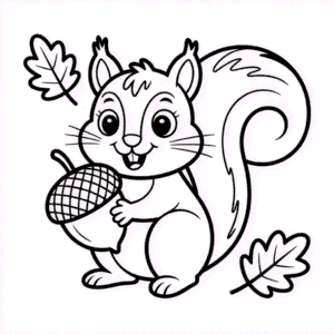 Dibujo de Otoño Animal para Colorear