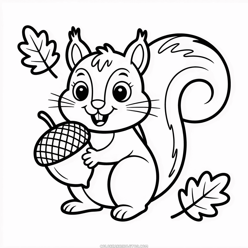 Dibujo de Otoño Animal para Colorear