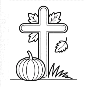 Dibujo de Otoño Cristiano para Colorear