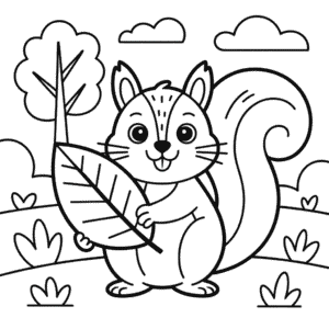Dibujo de Otoño Lindo Fácil para Colorear