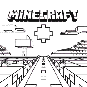 Dibujo de Página Completa Minecraft para Colorear
