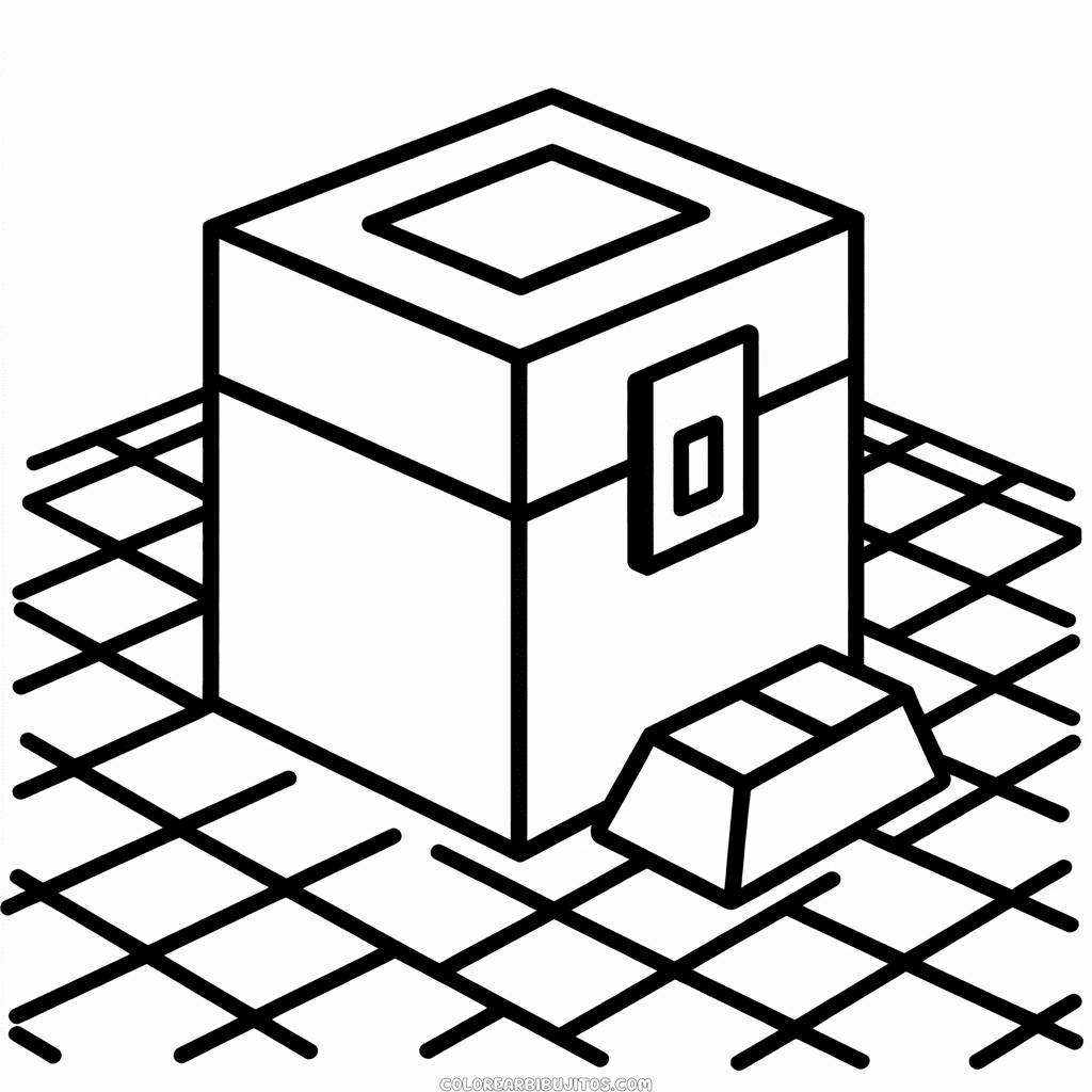 Dibujo de Pecho Minecraft para Colorear