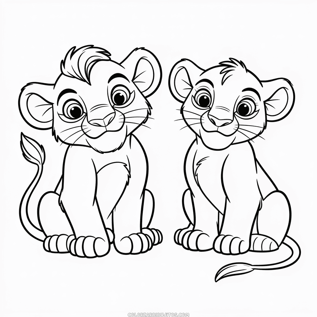 Dibujo de Personajes de El Rey León para Colorear