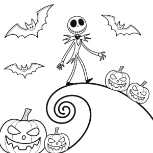 Dibujo de Pesadilla de Halloween Antes de Navidad para Colorear