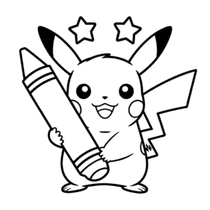 Dibujo de Pikachu Imprimible para Colorear