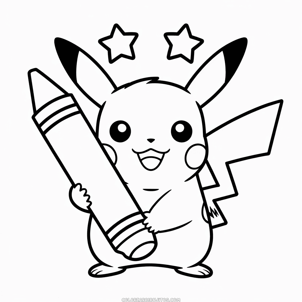 Dibujo de Pikachu Imprimible para Colorear