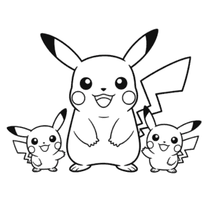 Dibujo de Pikachu y Amigos para Colorear
