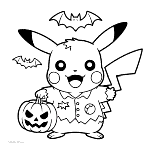 Dibujo de Pikachu Zombie para Colorear