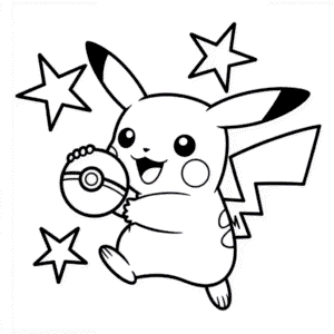 Dibujo de Pokémon Pikachu para Colorear