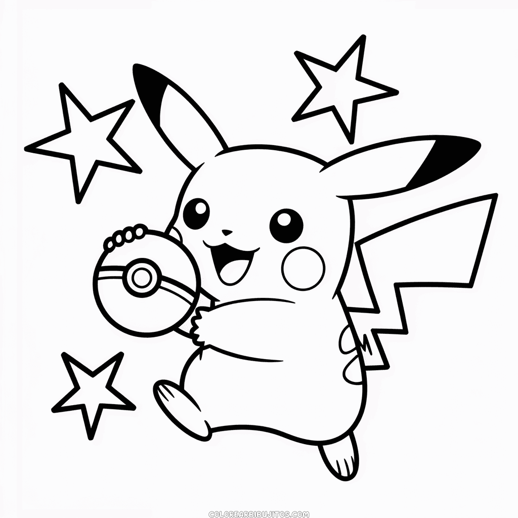 Dibujo de Pokémon Pikachu para Colorear