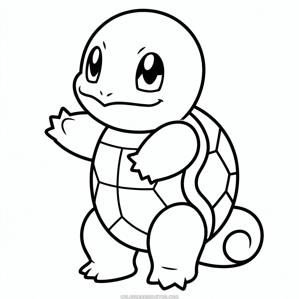 Dibujo de Pokémon Squirtle Imprimible para Colorear