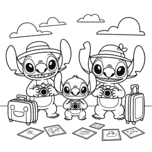 Dibujo de Primos de Stitch para Colorear