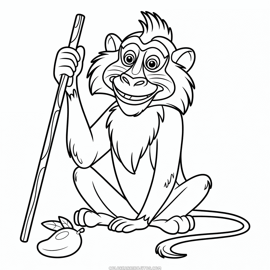 Dibujo de Rafiki de El Rey León para Colorear