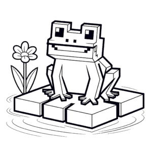 Dibujo de Rana Minecraft para Colorear