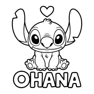 Dibujo de Stitch Ohana para Colorear