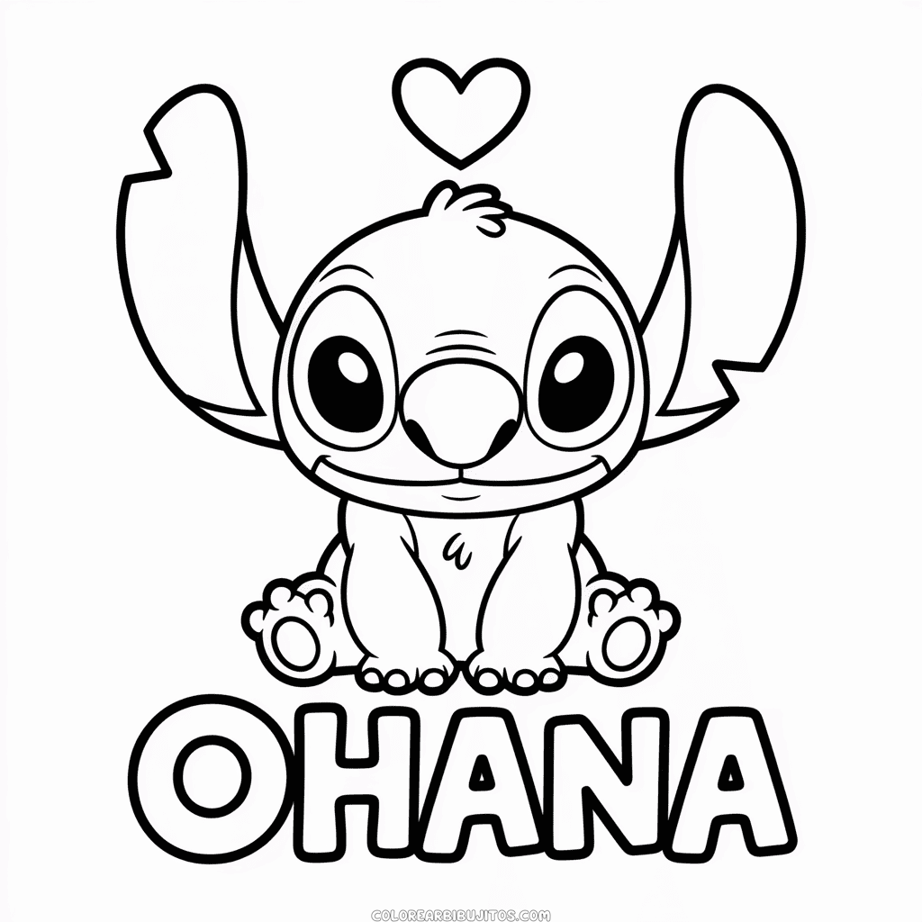 Dibujo de Stitch Ohana para Colorear